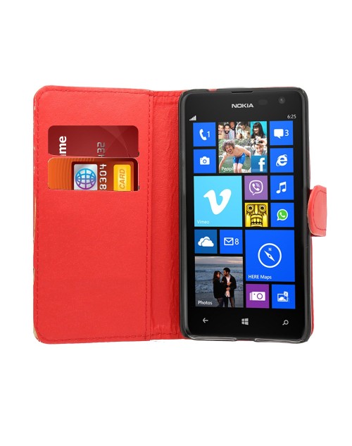 Microsoft Lumia 530 Pu Leather Book Style Wallet Case with Mini Stylus Stylus-Red