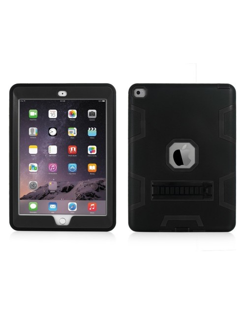 iPad Mini 1,2,3 Heavy Duty Shockproof Miltary Silicon Case Cover with Adjustable Positioning Stand-Black