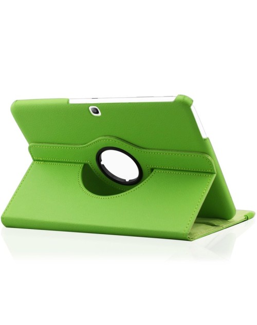 Samsung Galaxy Tab 3/LTE SM-T110 7.0" 360 Rotaing Pu Leather with Viewing Stand Plus Free Stylus Case Cover-Green
