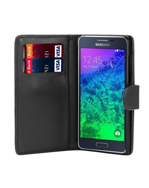 Samsung Galaxy Note  Pu Leather Book Style Wallet Case with free  Stylus-Black