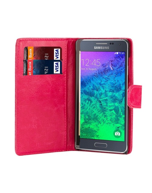 Samsung Galaxy Note Edge Pu Leather Book Style Wallet Case with free  Stylus-Pink