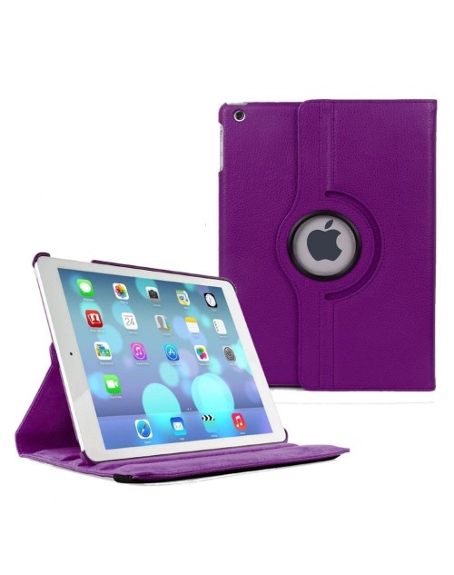 Apple iPad Mini 1/2/3 360 Rotaing Pu Leather with Viewing Stand Plus Free Stylus Case Cover-Purple