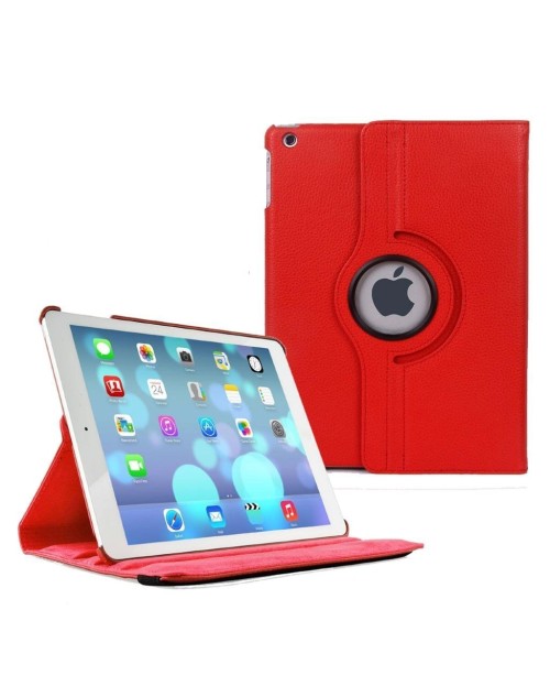 Apple iPad Mini 3 360 Rotaing Pu Leather with Viewing Stand Plus Free Stylus Case Cover for Apple iPad Mini 3-Red