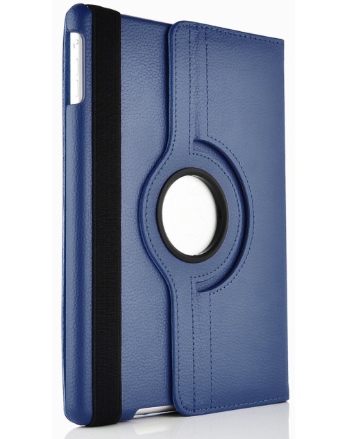 Apple iPad Mini 360 Rotaing Pu Leather with Viewing Stand Plus Free Stylus Case Cover for Apple iPad Mini-Dark Blue