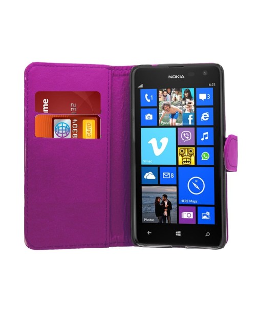 Microsoft Lumia 650 Pu Leather Book Style Wallet Case with free  Stylus-Purple